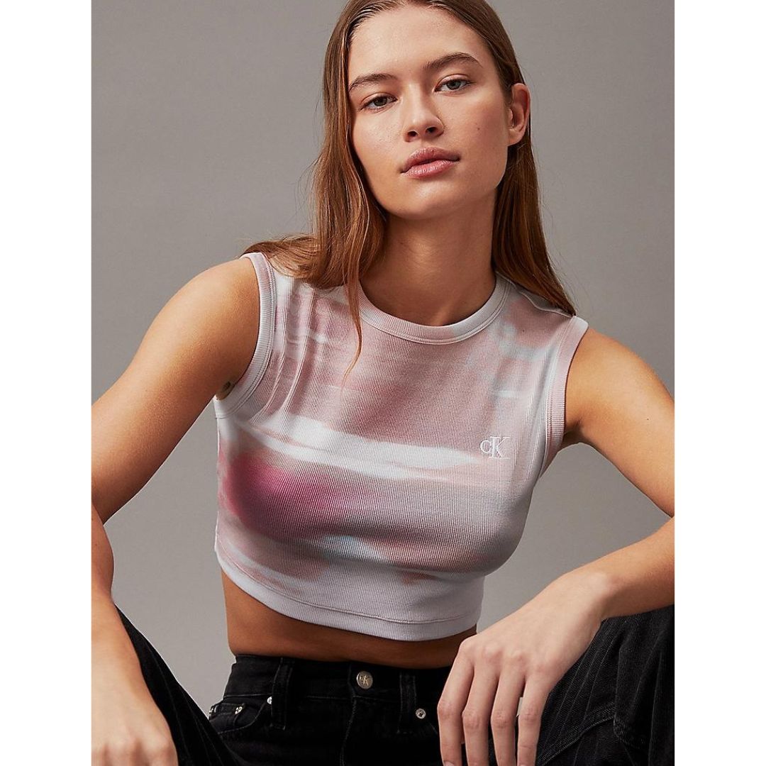 CALVIN KLEIN All-over printed Cropped Top
